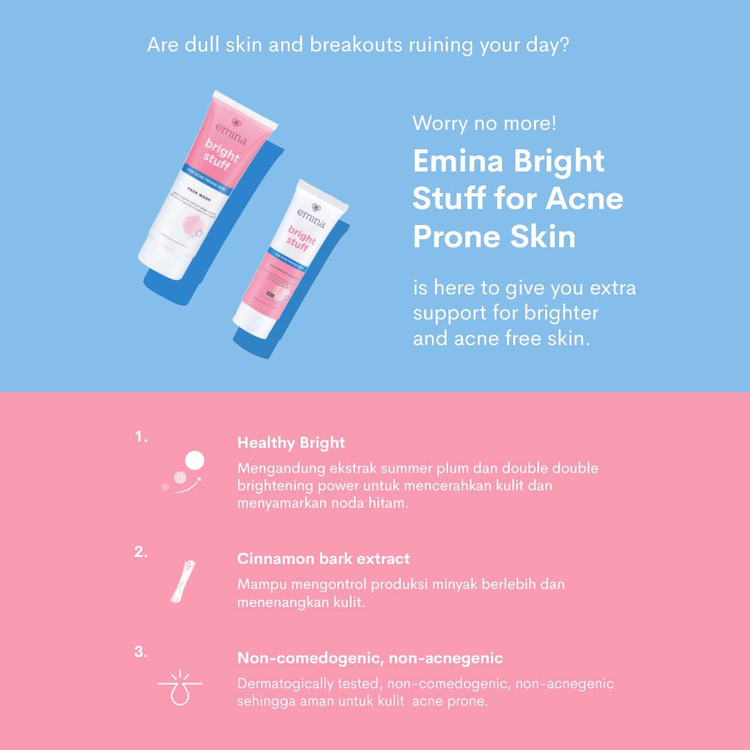 Emina Bright Stuff for Acne Prone Skin Moisturizing Cream 20ML Wardah